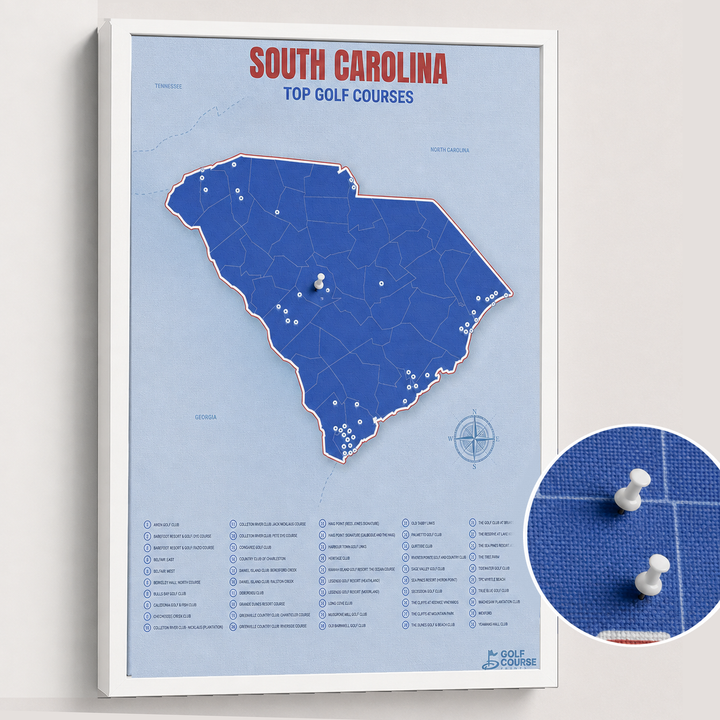 Map of South Carolina Golf Courses