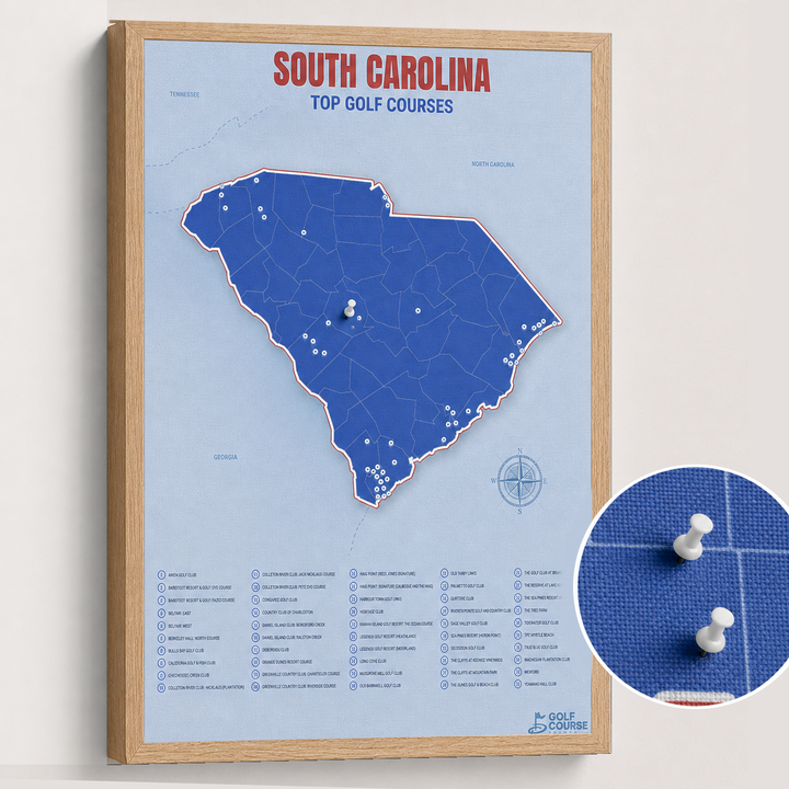 Map of South Carolina Golf Courses