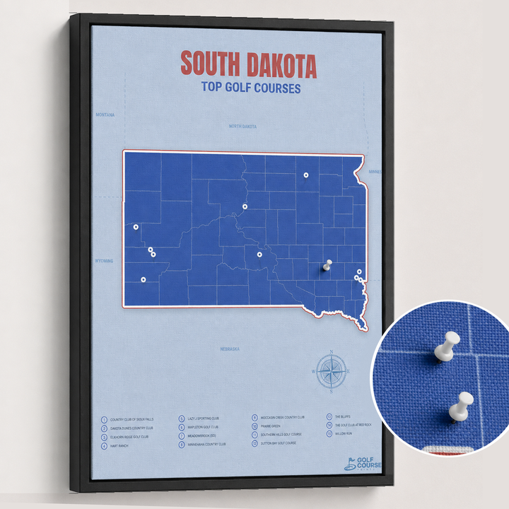 Map of South Dakota Golf Courses