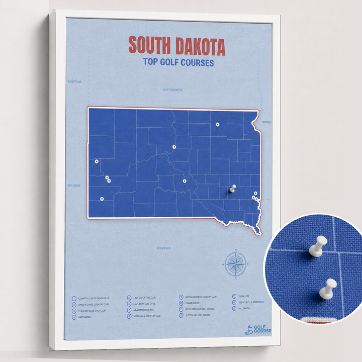 Map of South Dakota Golf Courses