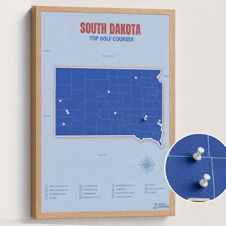 Map of South Dakota Golf Courses