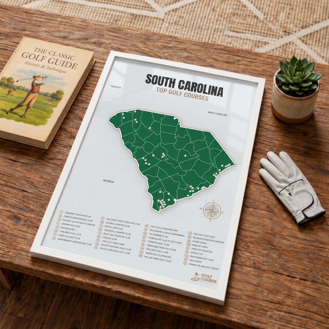 South Carolina golf courses map in Green - Lifestyle Table