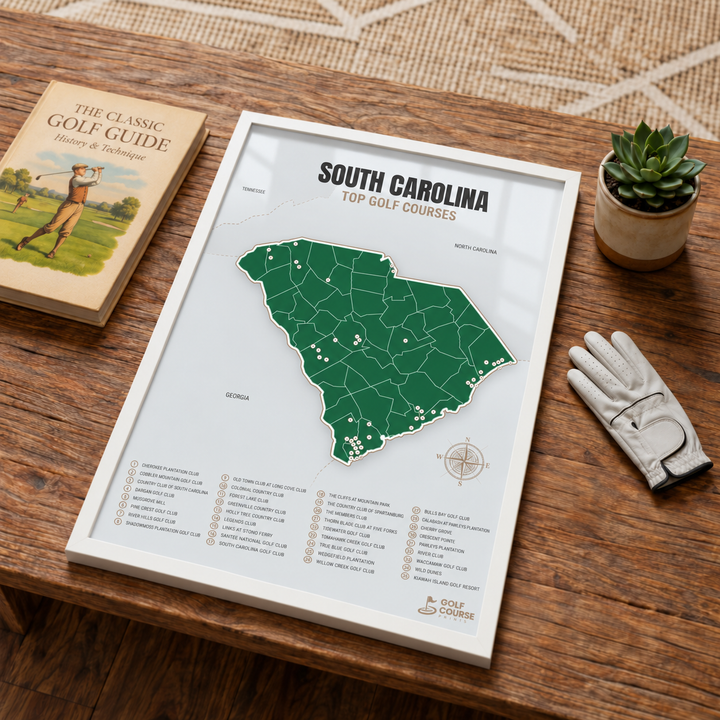 South Carolina golf courses map in Green - Lifestyle Table