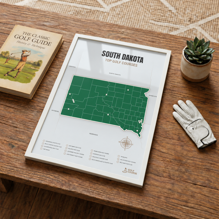 South Dakota golf courses map in Green - Lifestyle Table