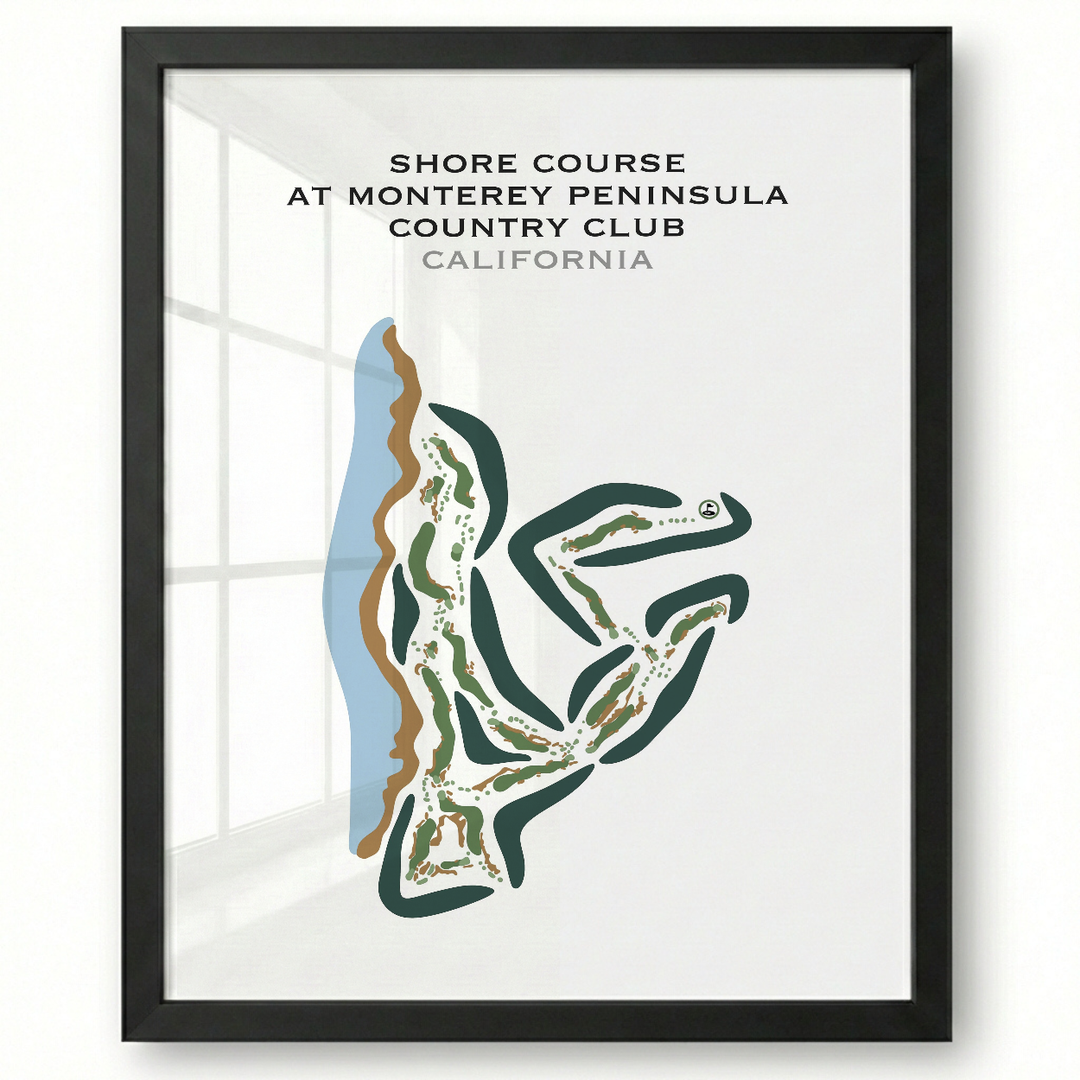 Shore Course at Monterey Peninsula Country Club, California - Printed Golf Courses