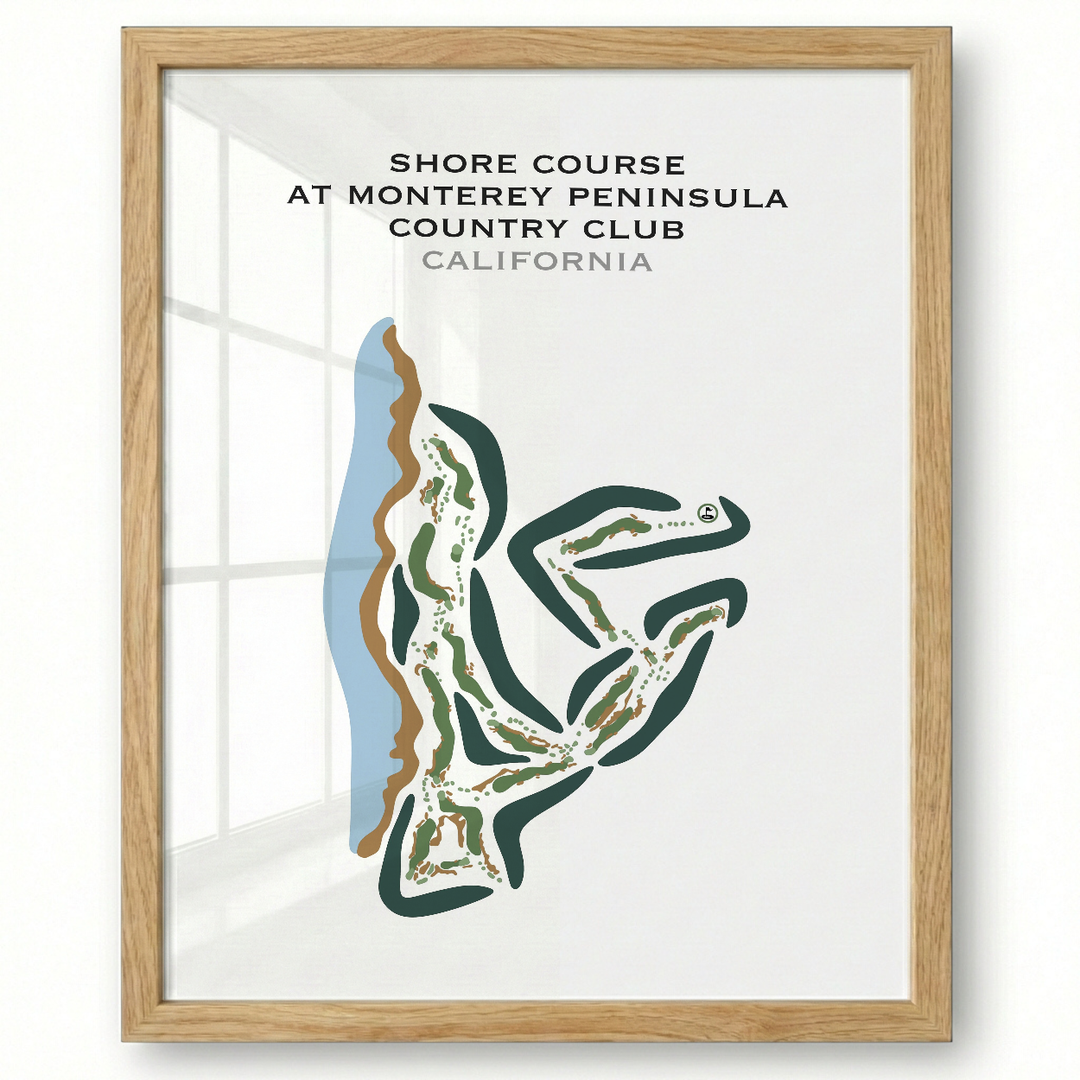 Shore Course at Monterey Peninsula Country Club, California - Printed Golf Courses