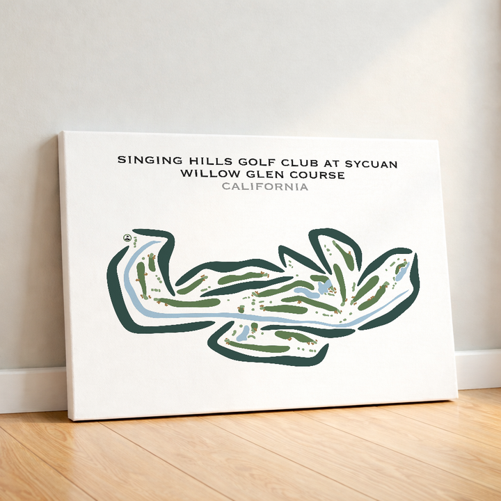 Willow Glen Golf Course at Singing Hills Golf Club, California - Printed Golf Courses