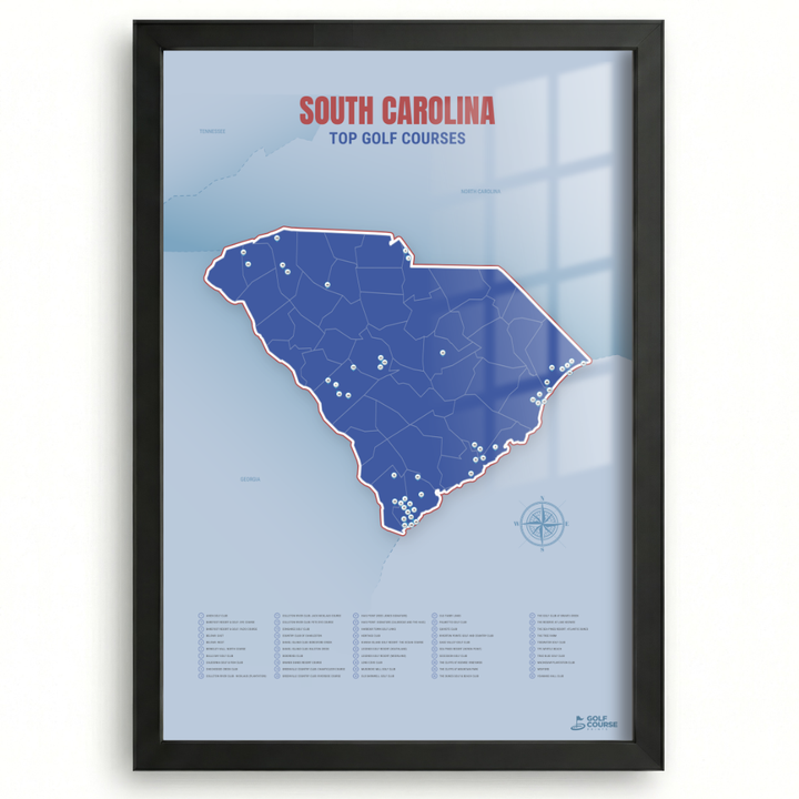 Map of South Carolina Golf Courses