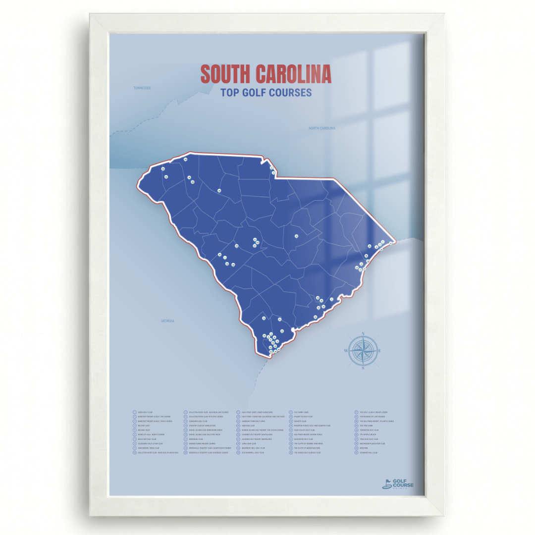 Map of South Carolina Golf Courses