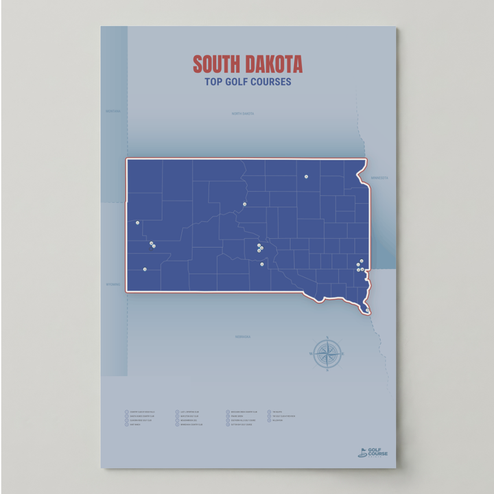 Map of South Dakota Golf Courses
