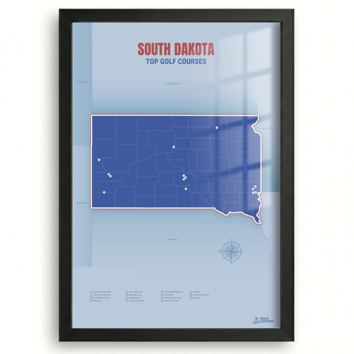 Map of South Dakota Golf Courses