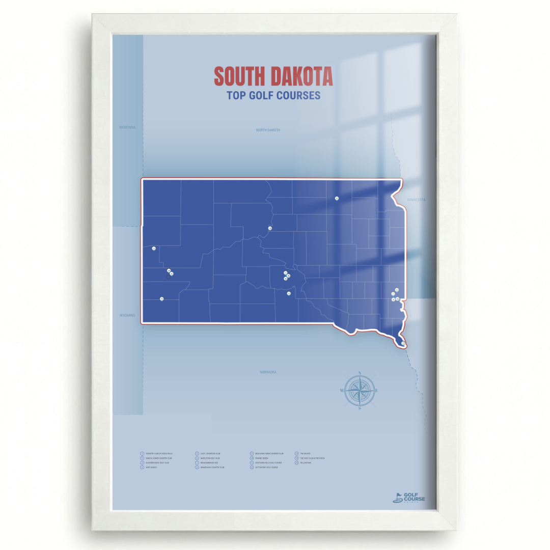 Map of South Dakota Golf Courses