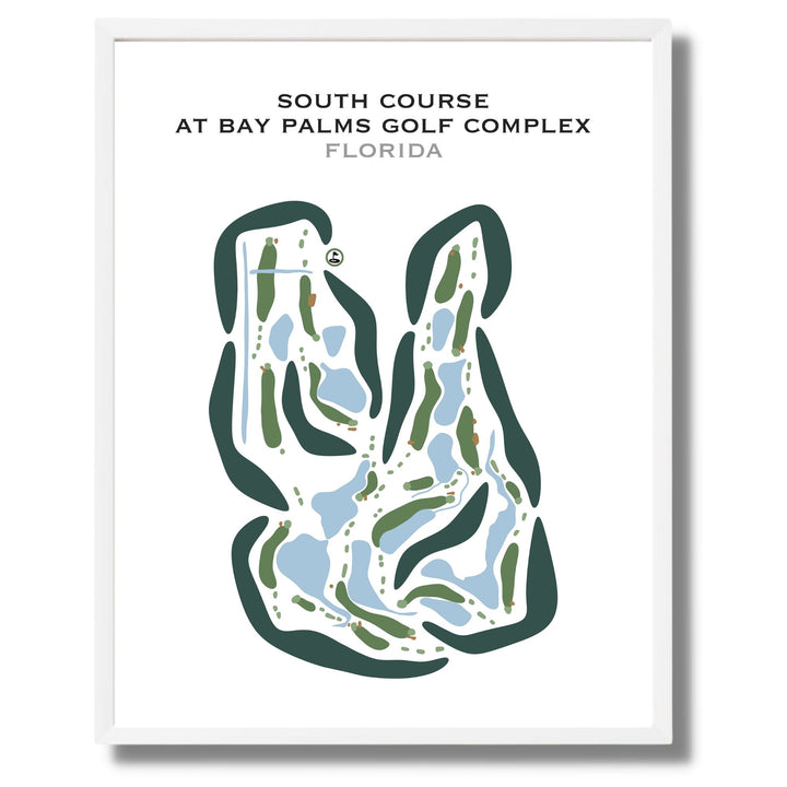 South Course at Bay Palms Golf Complex, Florida - Printed Golf Courses