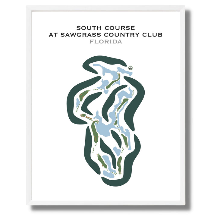 South Course at Sawgrass Country Club, Florida - Printed Golf Courses