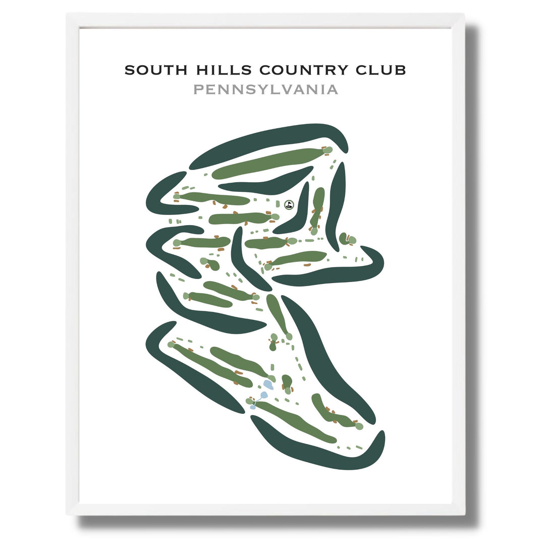 South Hills Country Club, Pennsylvania - Printed Golf Course