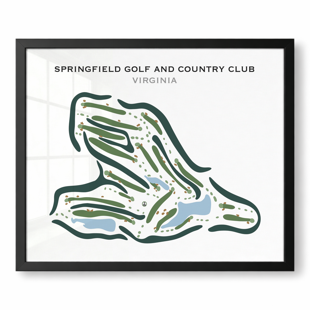 Springfield Golf & Country Club, Virginia - Printed Golf Courses
