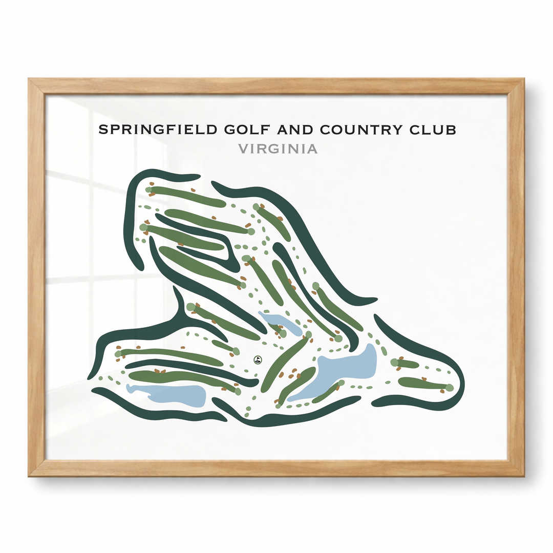 Springfield Golf & Country Club, Virginia - Printed Golf Courses