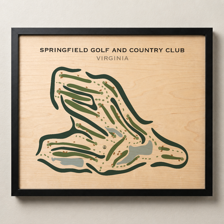 Springfield Golf & Country Club, Virginia - Printed Golf Courses