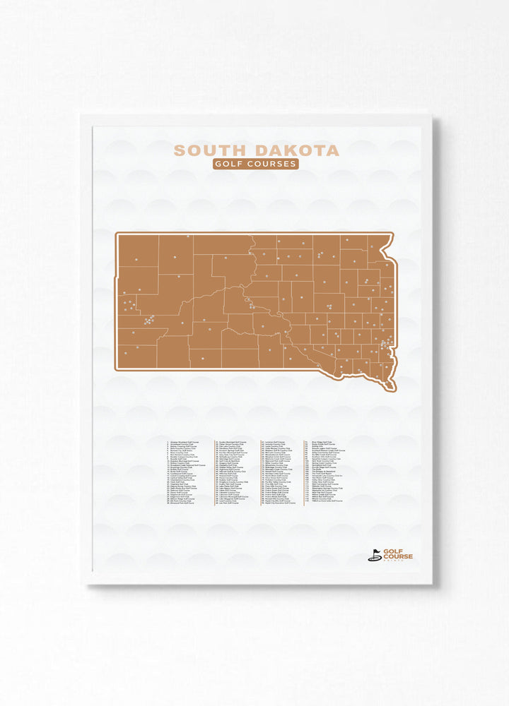 Map of South Dakota Golf Courses