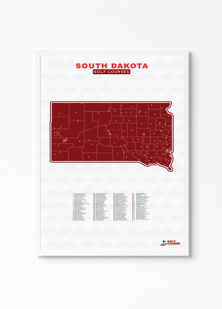 Map of South Dakota Golf Courses