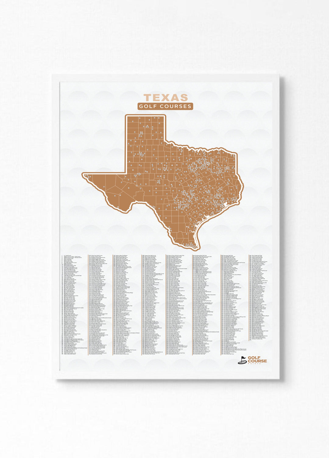 Map of Texas Golf Courses