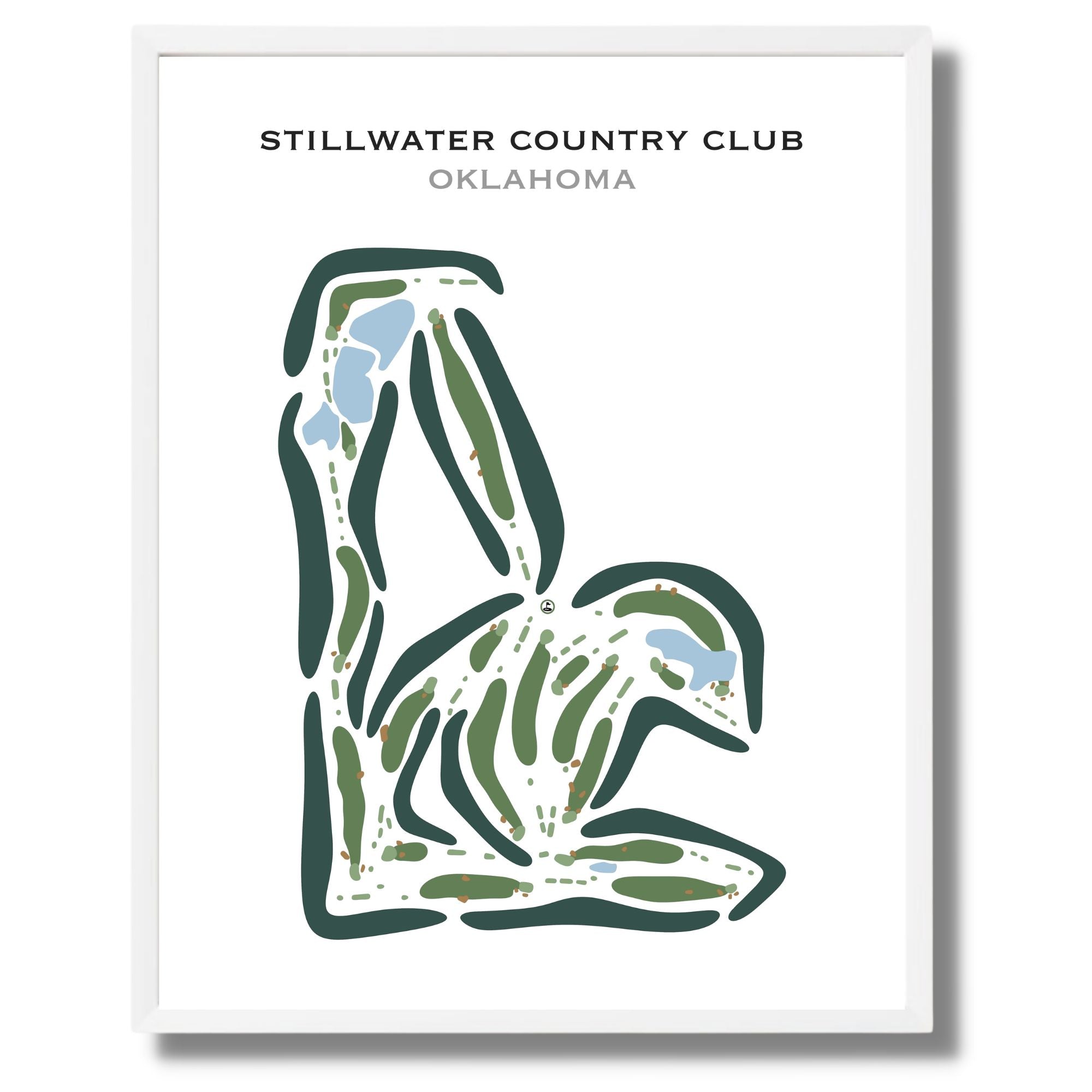 Buy the best printed golf course Stillwater Country Club, Oklahoma - Framed  Canvas / 12x16 Inches / Natural Wood - Golf Course Prints