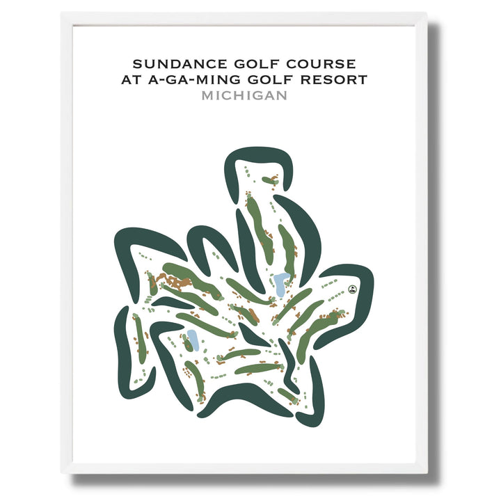 A-Ga-Ming Golf Resort Sundance Course, Michigan - Printed Golf Courses