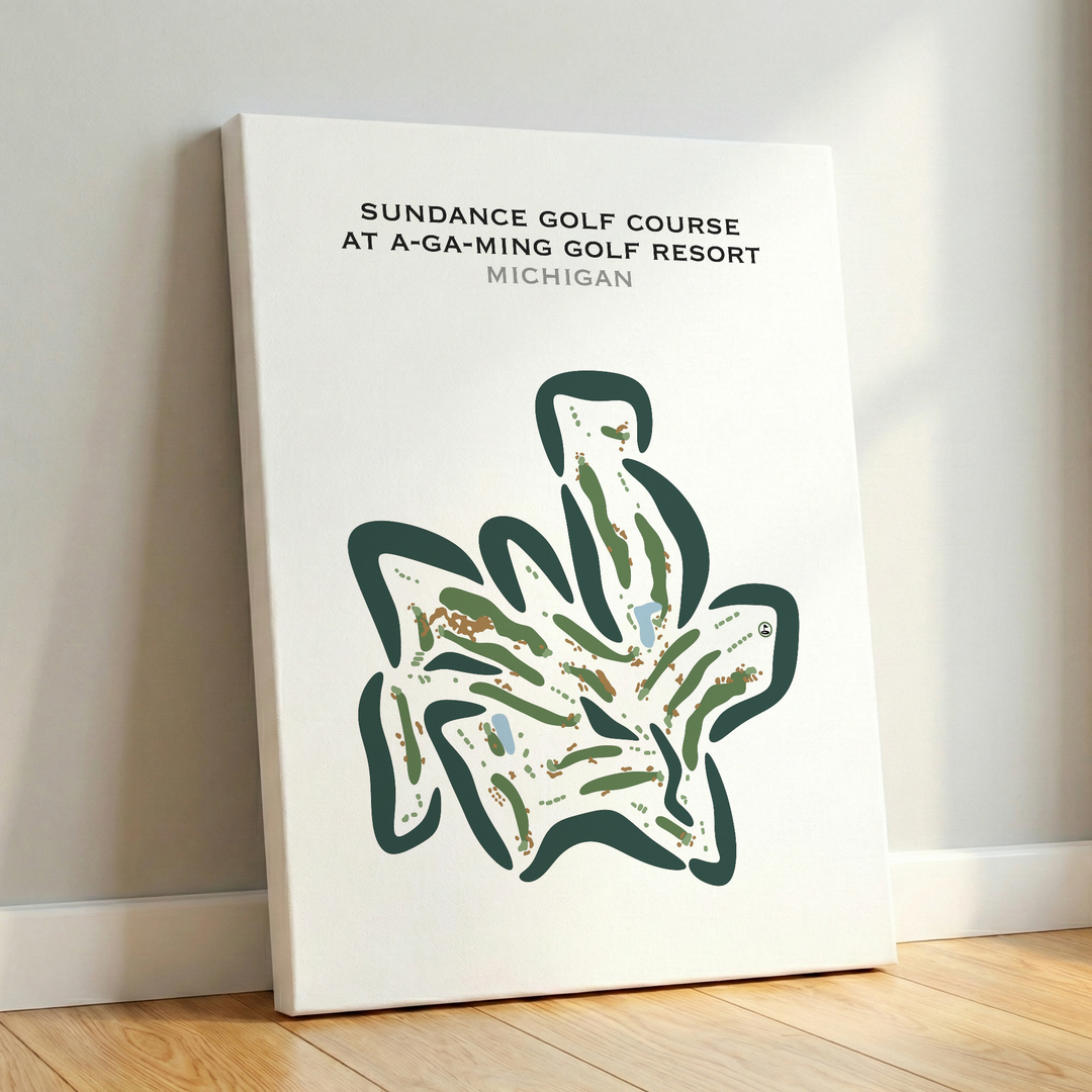 A-Ga-Ming Golf Resort Sundance Course, Michigan - Printed Golf Courses