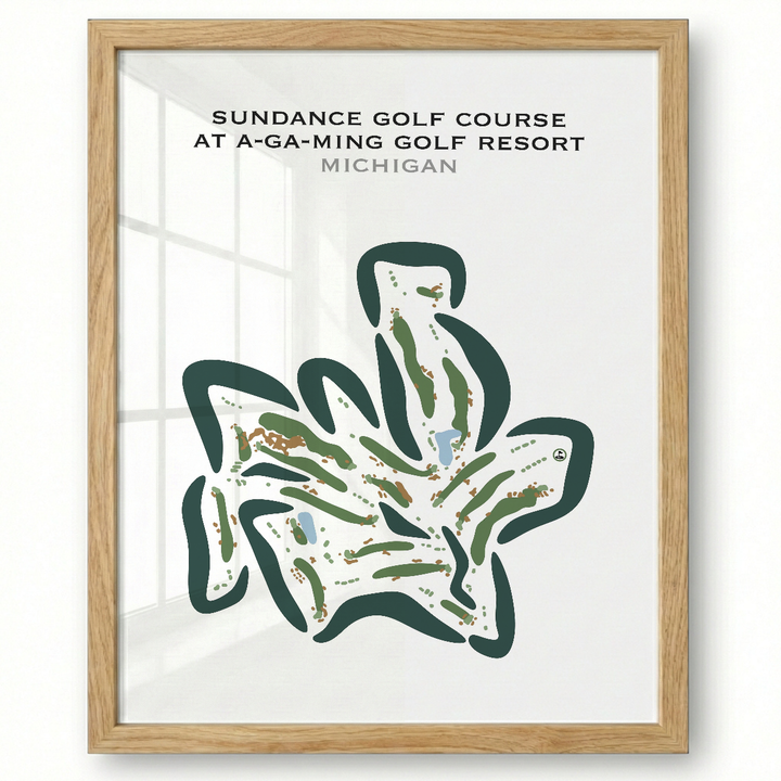A-Ga-Ming Golf Resort Sundance Course, Michigan - Printed Golf Courses