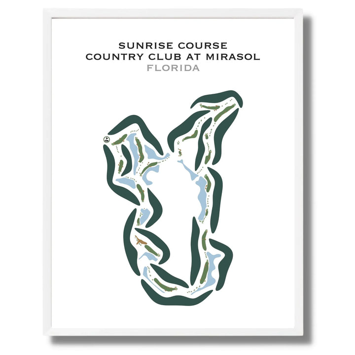 Sunrise Course at Country Club at Mirasol, Florida - Printed Golf Courses