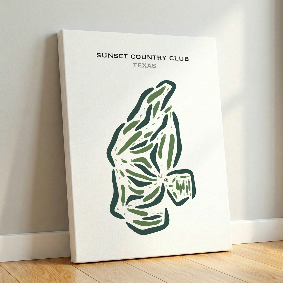 Sunset Country Club, Texas - Printed Golf Courses