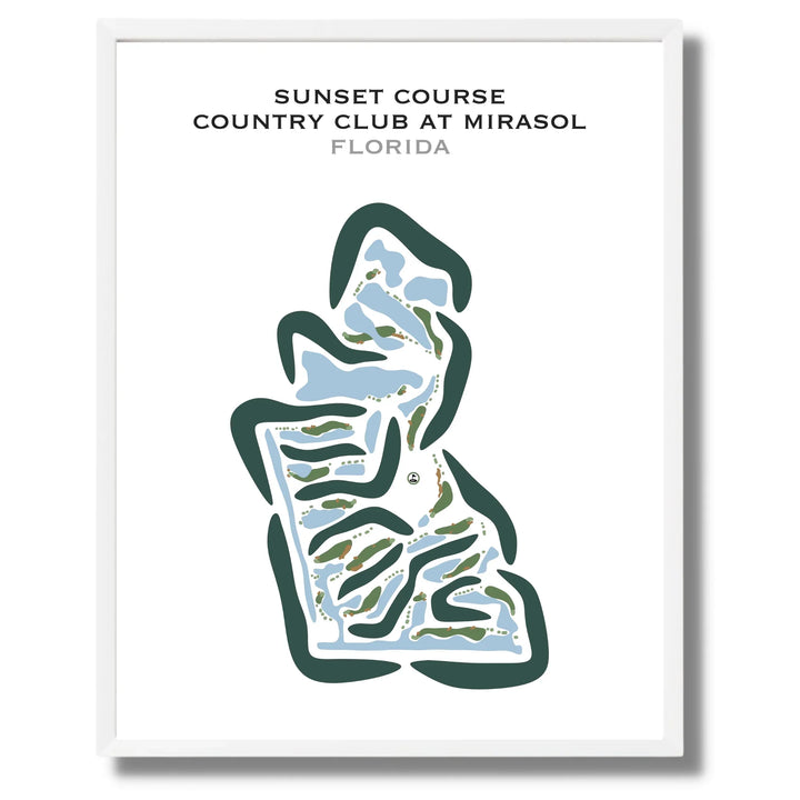 Sunset Course at Country Club at Mirasol, Florida - Printed Golf Courses