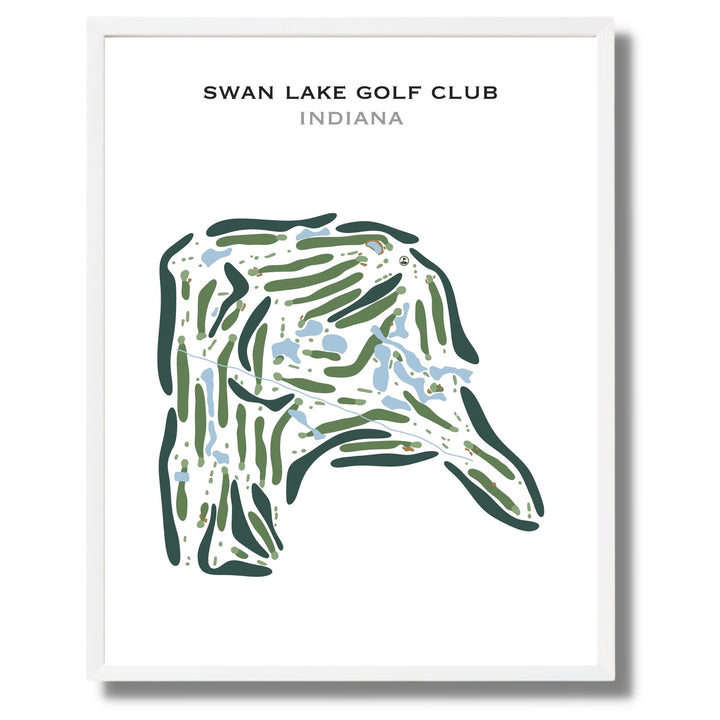 Swan Lake Golf Club, Indiana - Printed Golf Course