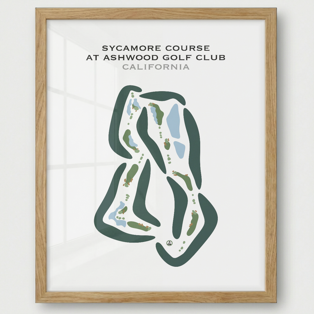Sycamore Course at Ashwood Golf Club, California - Printed Golf Courses