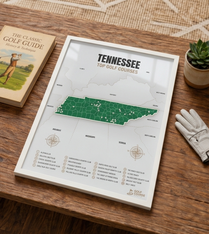 Tennessee golf courses map in Green - Lifestyle Table