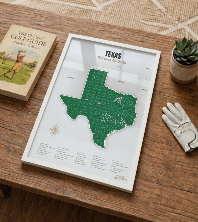Texas golf courses map in Green - Lifestyle Table