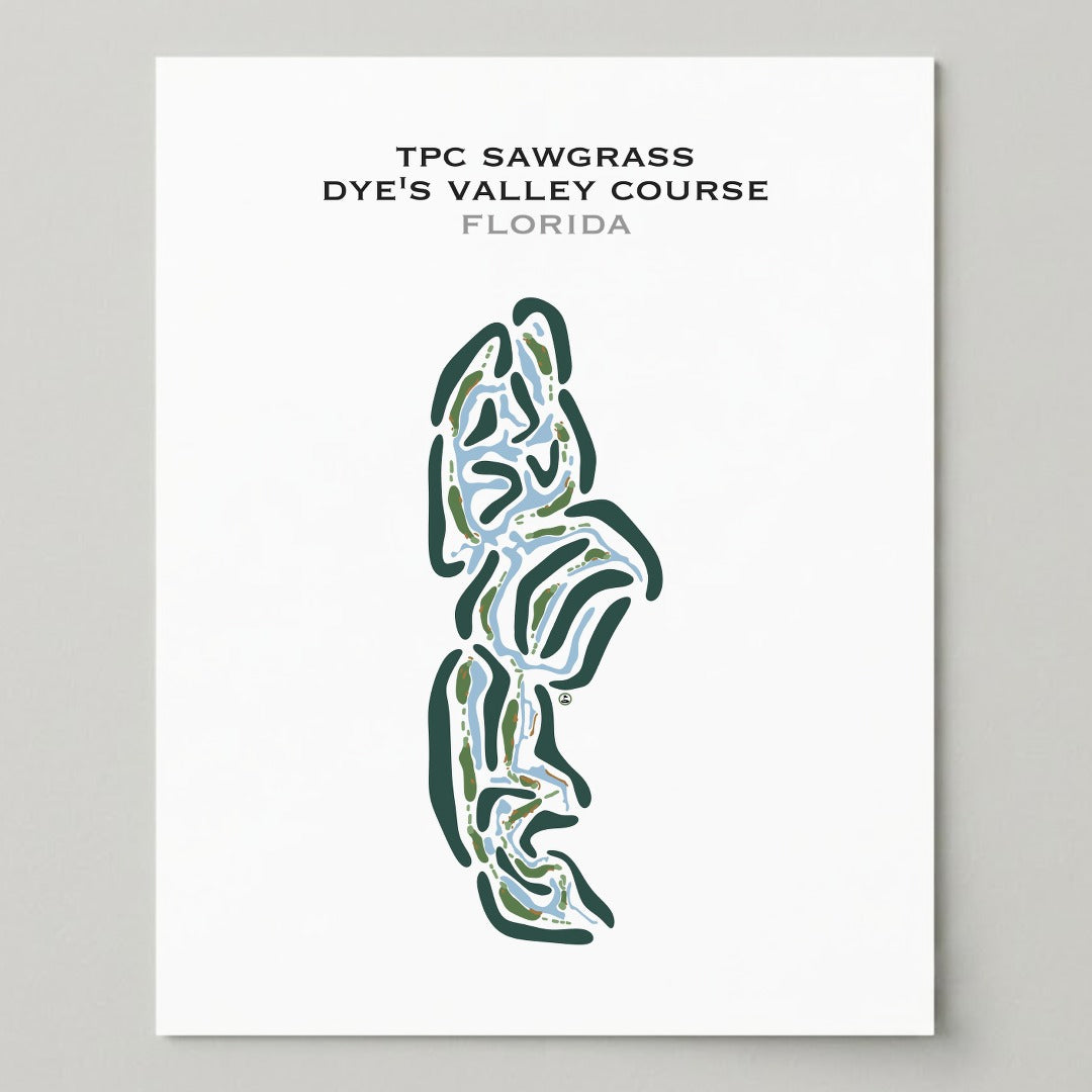 TPC Sawgrass Dye's Valley Course, Florida - Printed Golf Courses
