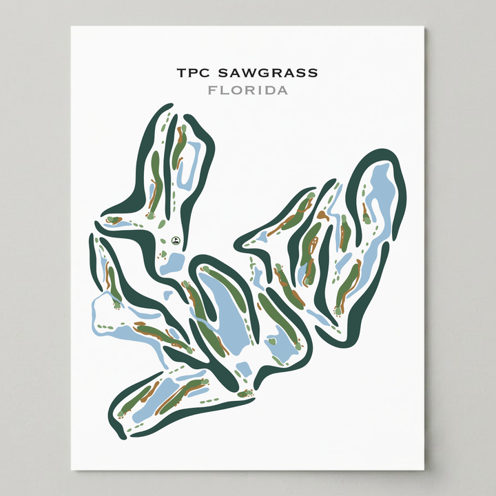 TPC Sawgrass Golf Course, Ponte Verda Beach Florida - Printed Golf Courses