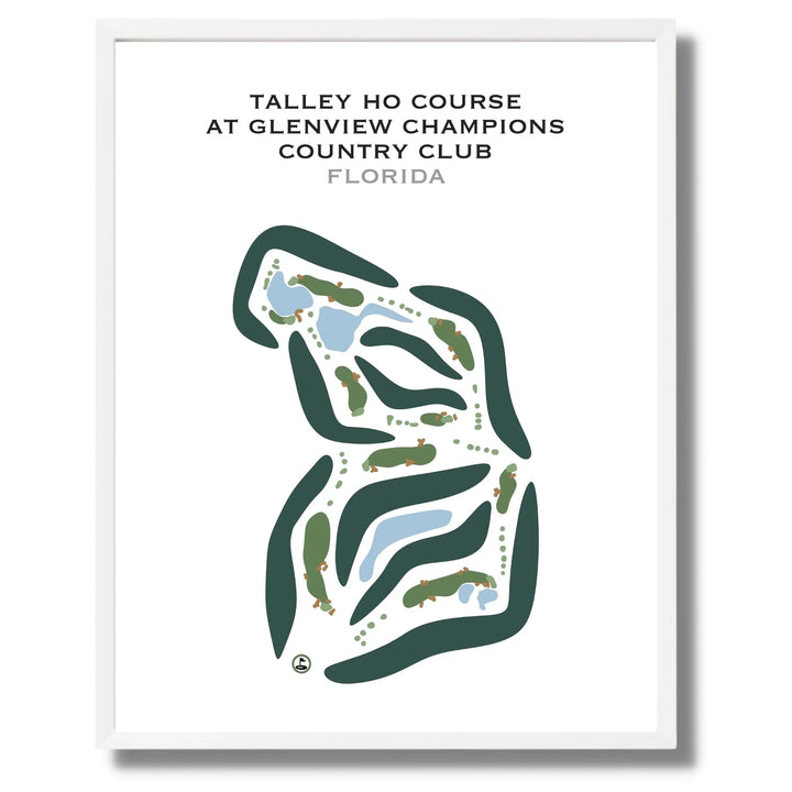 Talley Ho Course at Glenview Champions Country Club, Florida - Printed Golf Courses
