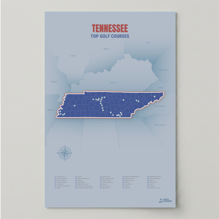 Map of Tennessee Golf Courses