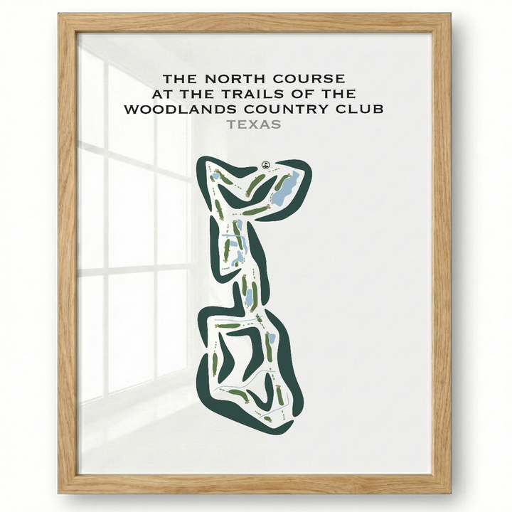 The North Course at The Golf Trails of The Woodlands Country Club, Texas - Printed Golf Courses