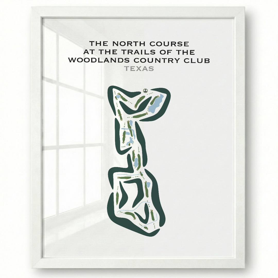 The North Course at The Golf Trails of The Woodlands Country Club, Texas - Printed Golf Courses