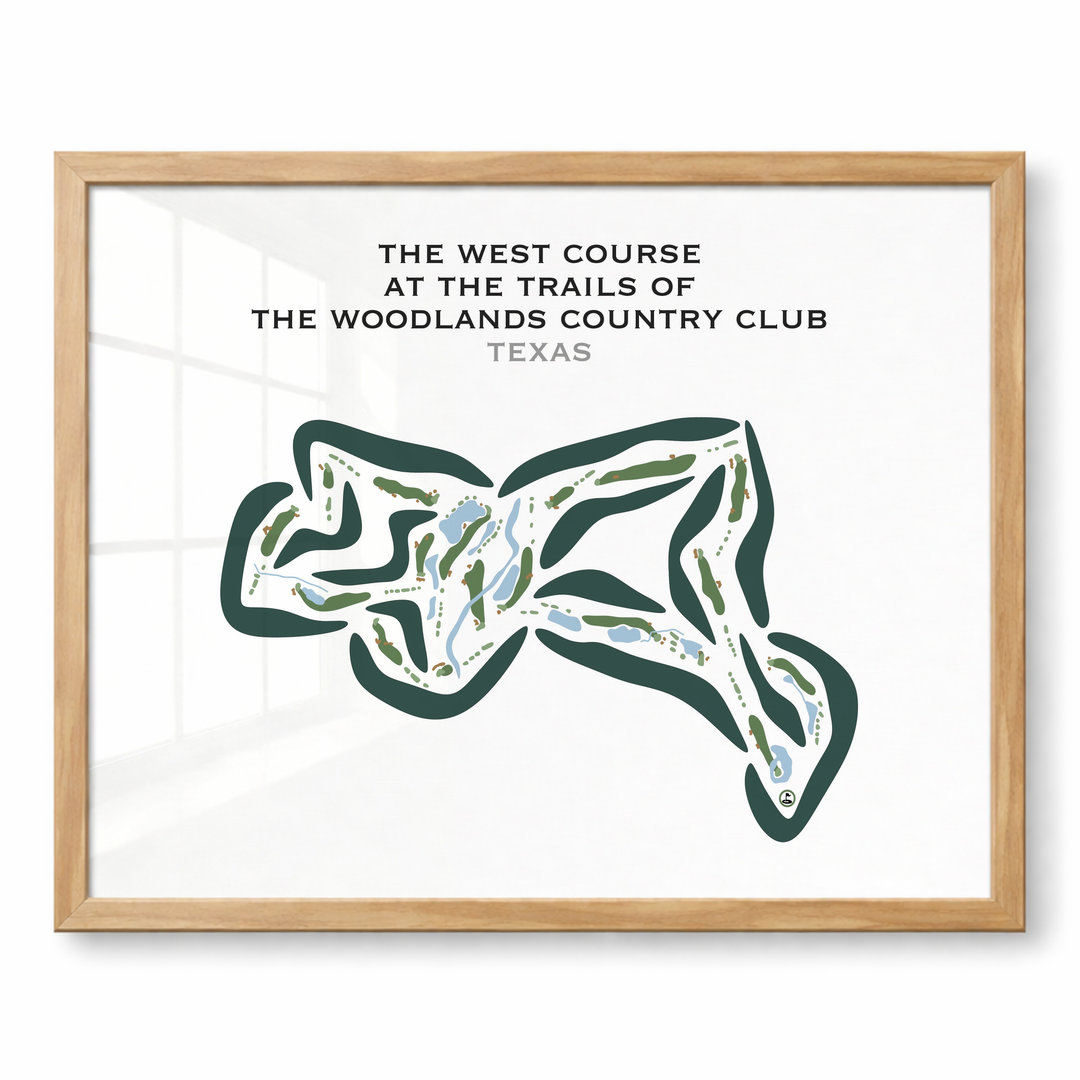 The West Course at The Golf Trails of The Woodlands Country Club, Texas - Printed Golf Courses