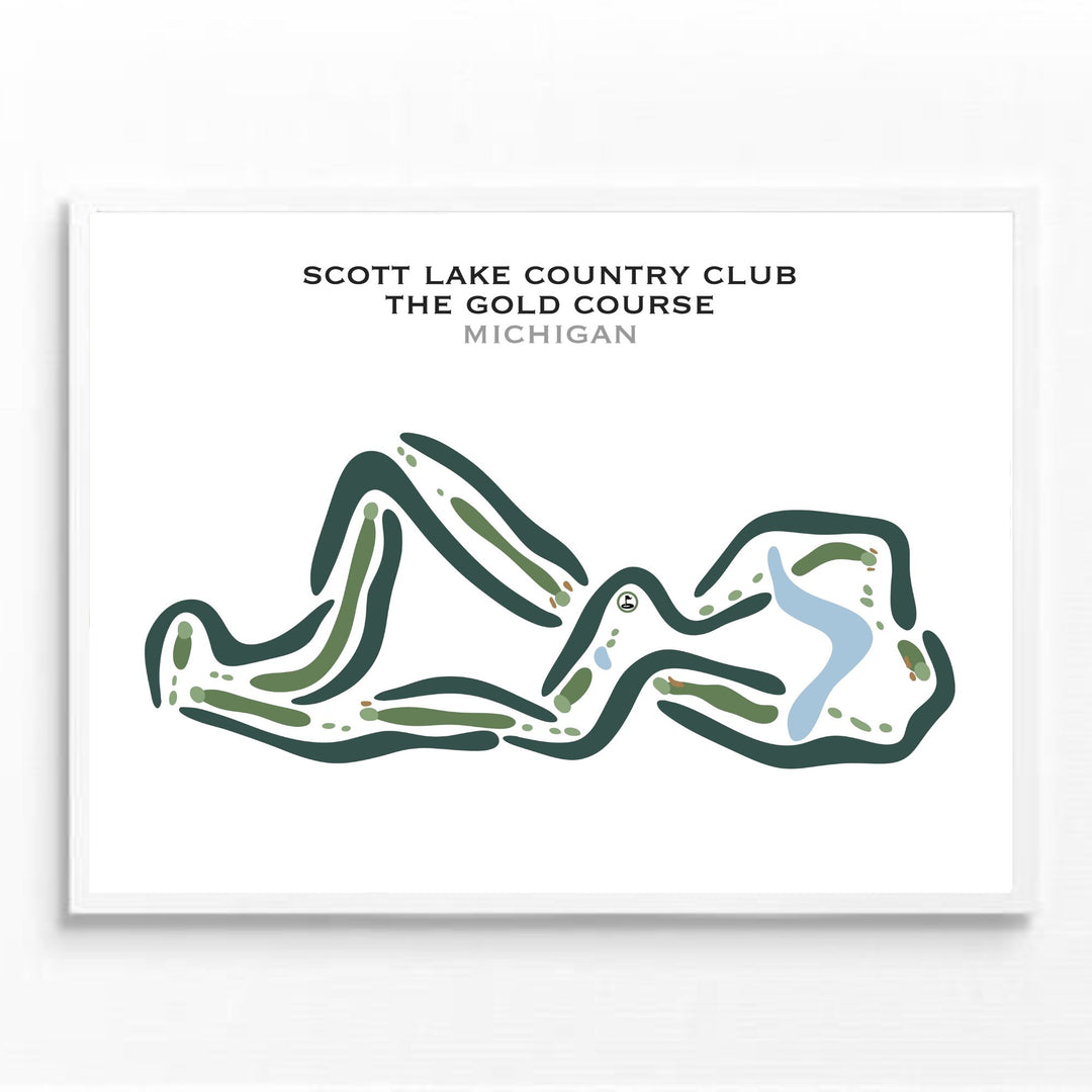 The Gold Course at Scott Lake Country Club, Michigan - Printed Golf Courses