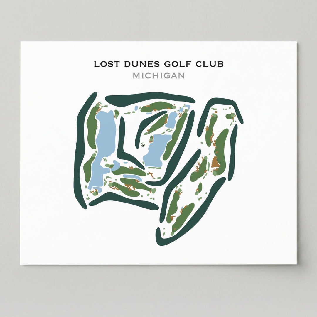 The Lost Dunes Golf Club, Michigan - Printed Golf Course