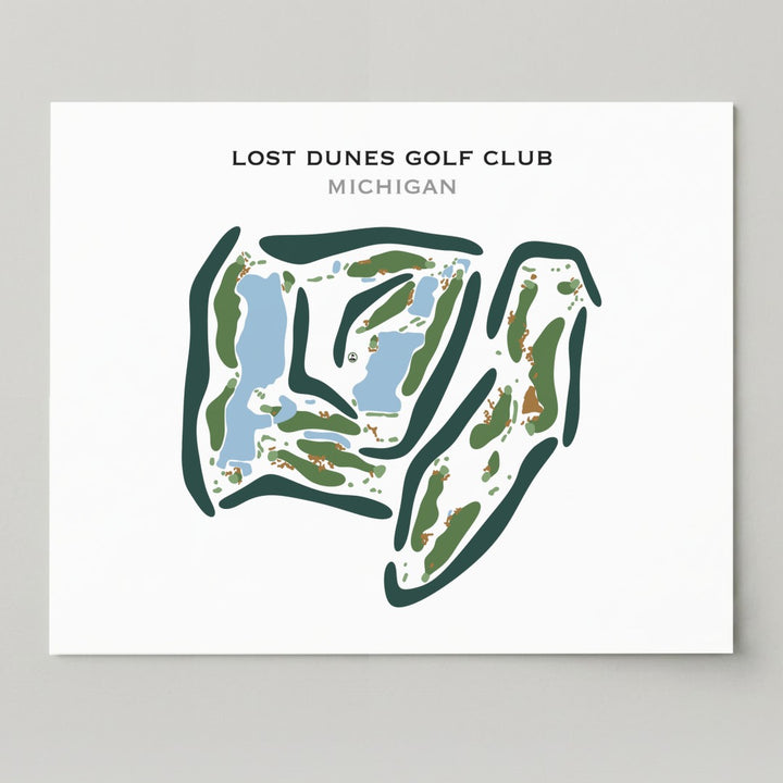 The Lost Dunes Golf Club, Michigan - Printed Golf Course