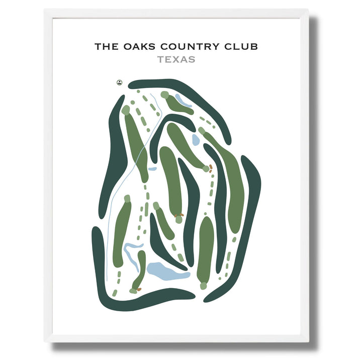 The Oaks Country Club, Texas - Printed Golf Courses