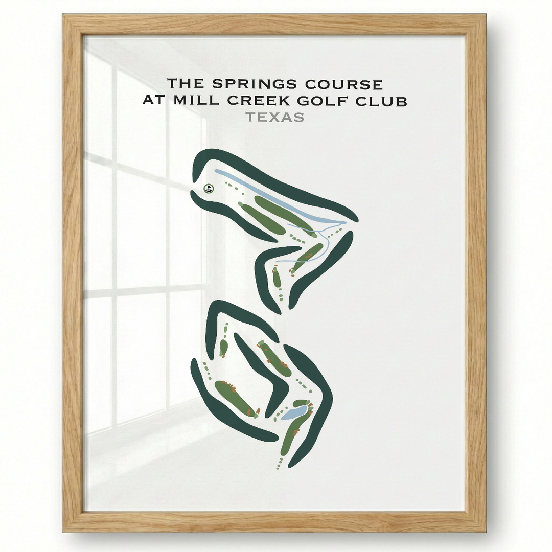The Springs Course at Mill Creek Golf Club, Texas - Printed Golf Courses