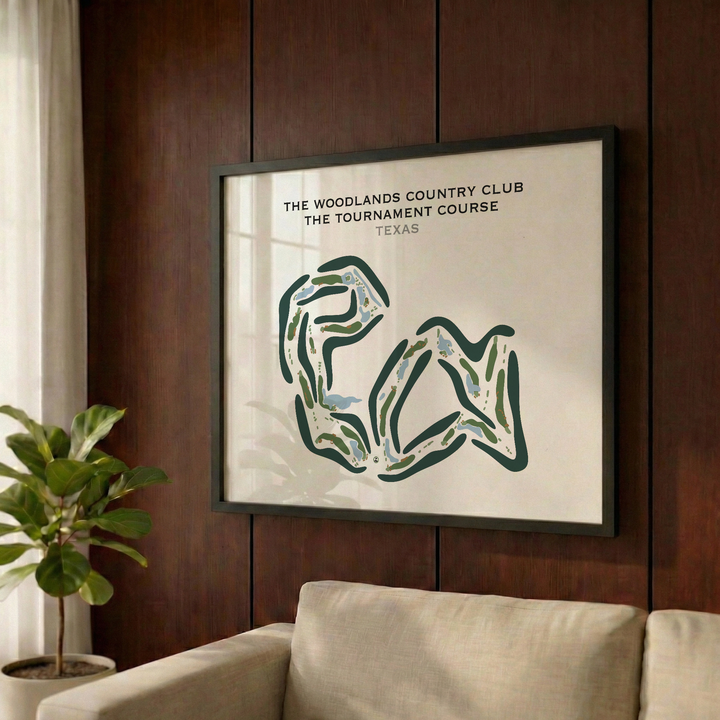 Tournament Course at The Woodlands Country Club, Texas - Printed Golf Courses