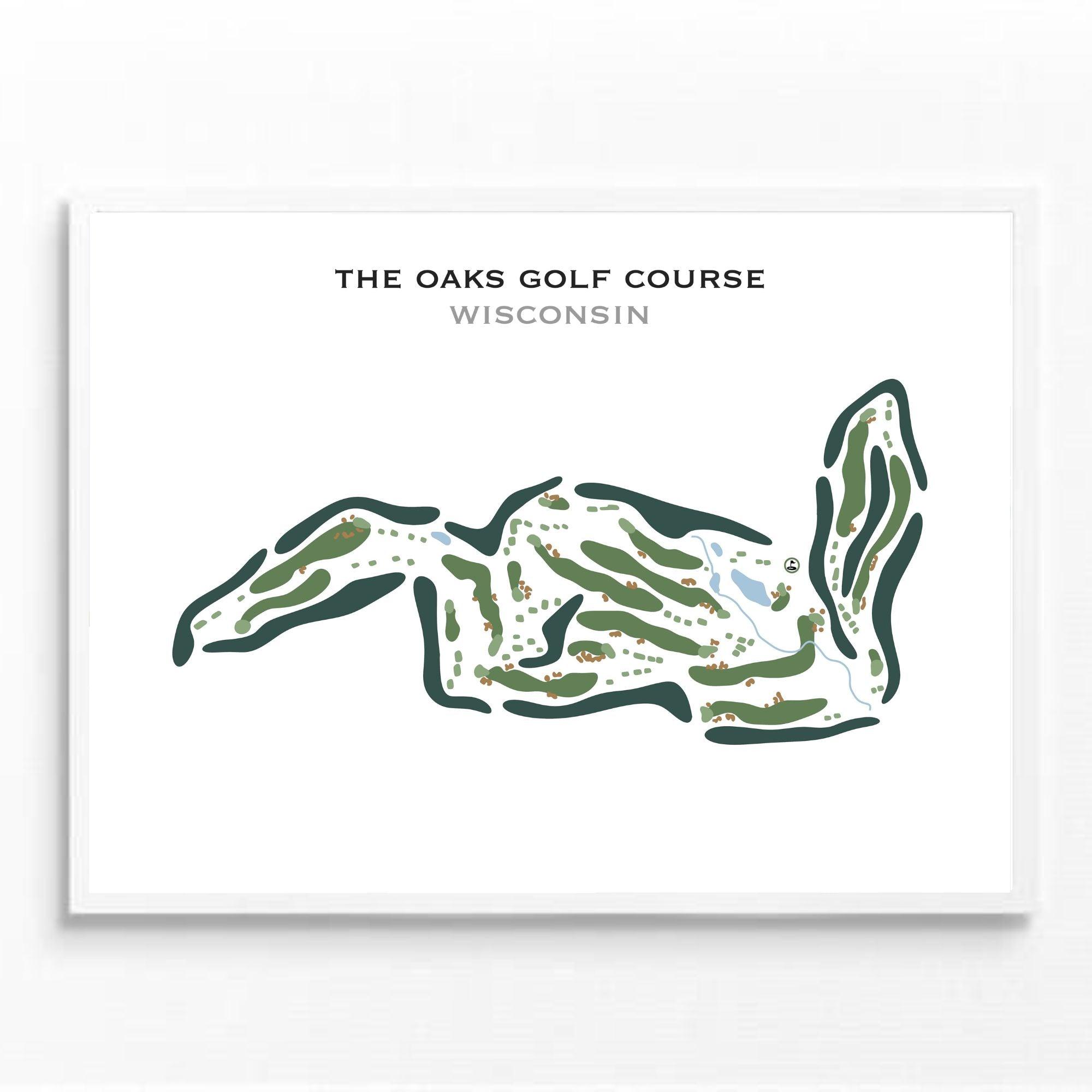 Buy the best printed golf course The Oaks Golf Course, Wisconsin - Golf 